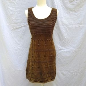 Ladies Milly of NY sleeveless knit dress, sz M, brown, built-in shelf bra